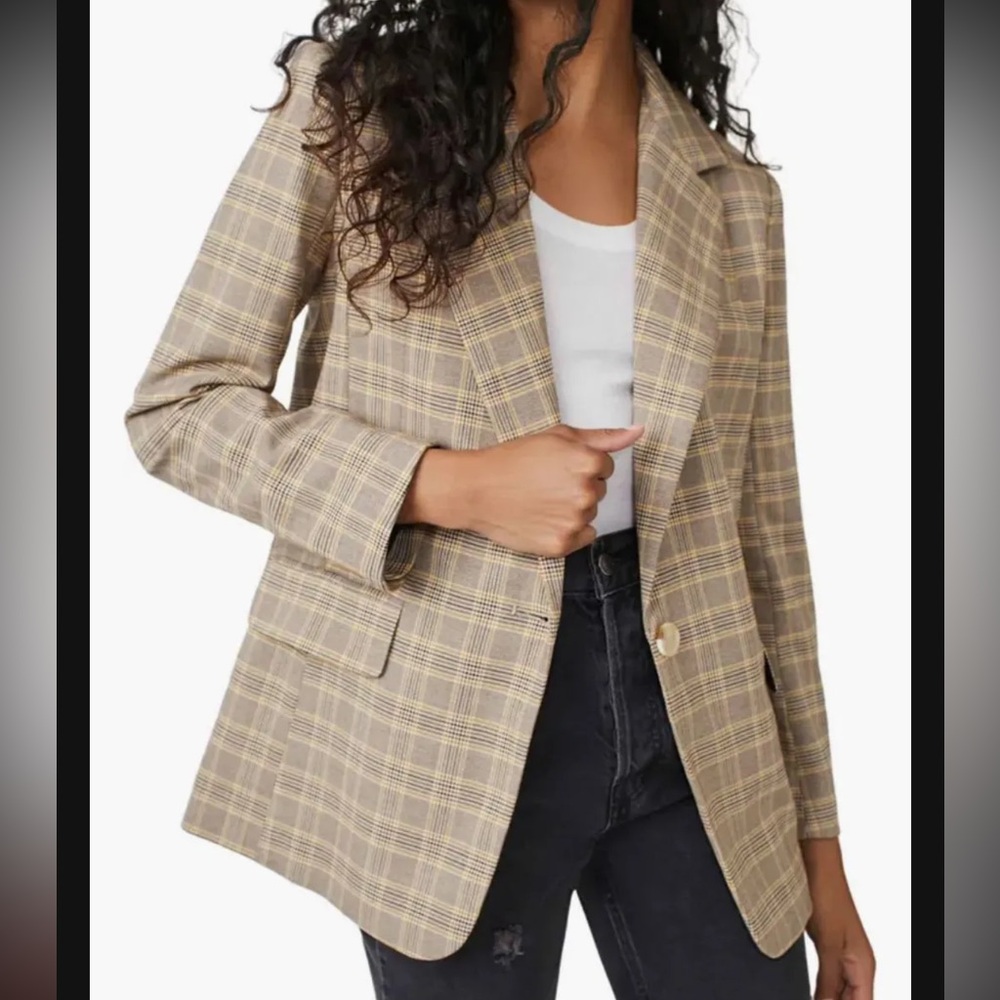 Free People Crosby Plaid Blazer